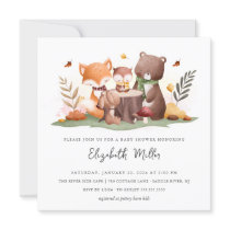 Sweet Woodland Animals Baby Shower Invitation