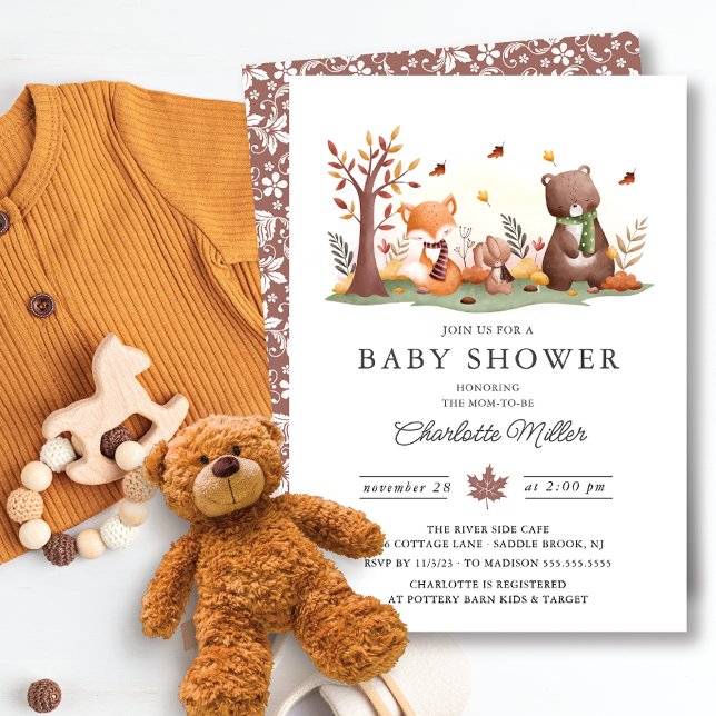Sweet Woodland Animals Baby Shower Invitation (Creator Uploaded)