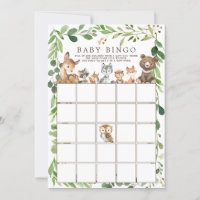 Sweet Woodland Animals BINGO Baby Shower Game  Invitation