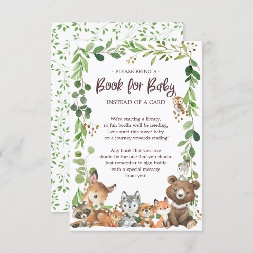Sweet Woodland Animals Book for Baby Card
