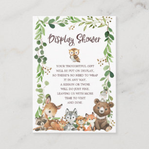 Sweet Woodland Animals Gift Display Shower Enclosure Card