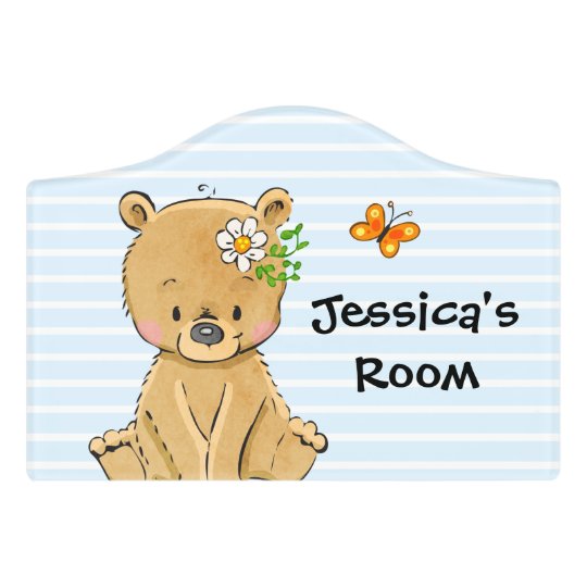 Sweet Woodland Bear Nursery Decor Door Sign Zazzle Com