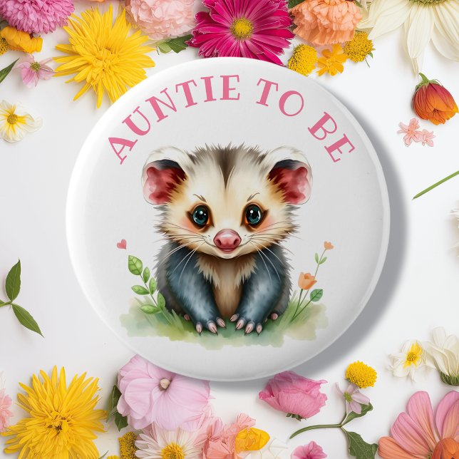 Sweet Woodland Creatures Auntie To Be Button (Creator Uploaded)