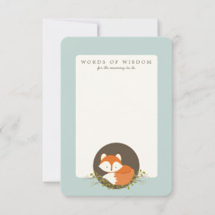 Sweet Woodland Fox Baby Shower Advice Insert Card