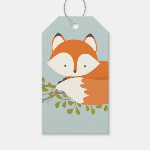 Sweet Woodland Fox Baby Shower Favor Gift Tag