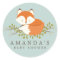 Sweet Woodland Fox Baby Shower Favor Seal