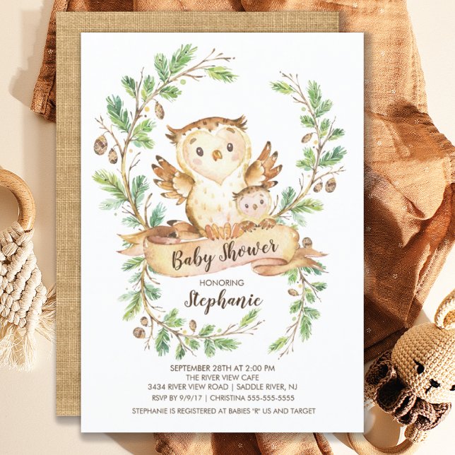 Sweet Woodland Fox Baby Shower Invitation (Creator Uploaded)
