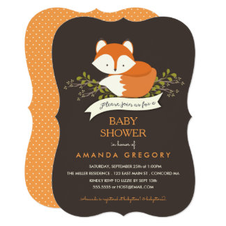 Sweet Woodland Fox Baby Shower Invitation