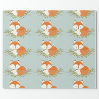 Whimsical Woodland Forest Animals Greenery Pattern Wrapping Paper