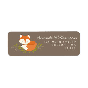 Sweet Woodland Fox Nature Address Label