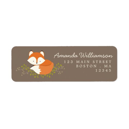 Sweet Woodland Fox Nature Address Label