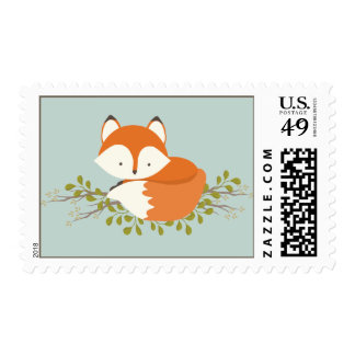 Sweet Woodland Fox Nature Baby Shower Stamp