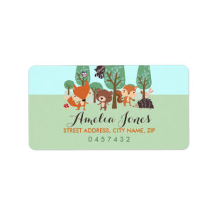 Sweet Woodland Friends Baby Shower Address Labels