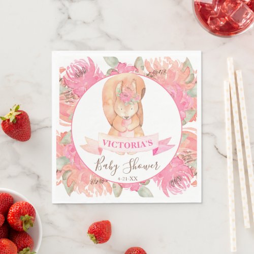 Sweet Woodland Squirrel Boho Floral Baby Shower  