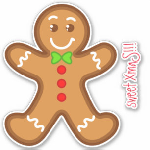 sweet XmaS gingerbread man Custom Text Sticker