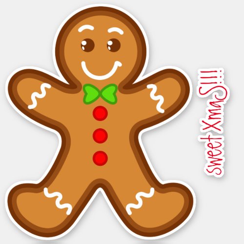 sweet XmaS gingerbread man Custom Text Sticker