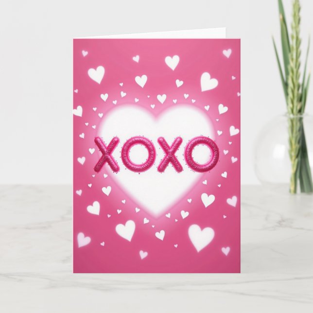 Sweet Xoxo Heartfelt Love Card (Front)