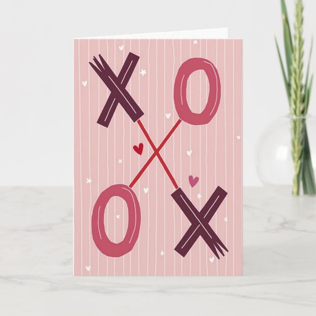 Sweet Xoxo Hearts Love Card (Front)