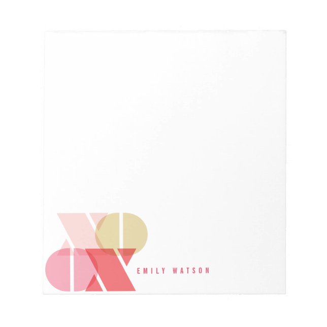 Sweet XOXO Love And Kisses Valentine's Day Notepad (Front)