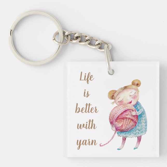 Sweet Yarn Lover  Keychain (Front)
