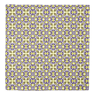 Sweet yellow and blue ornament duvet cover