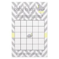 Sweet Yellow and Gray Elephant Baby Shower Bingo Stationery