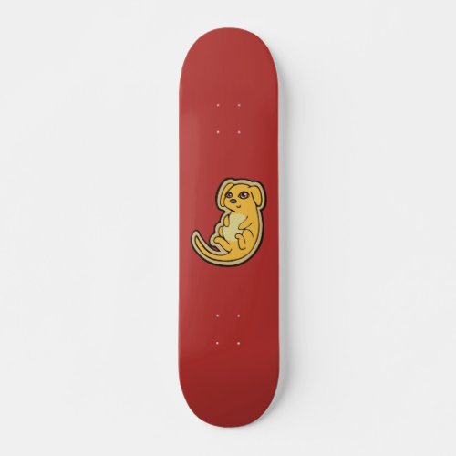 Sweet Yellow And Red Puppy Dog Drawing Design Skateboard Deck