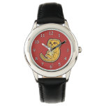 Sweet Yellow And Red Puppy Dog Drawing Design Watch at Zazzle