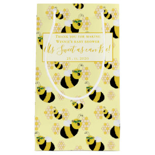 Sweet Yellow Bee and Honeycomb Baby Shower Favors Small Gift Bag