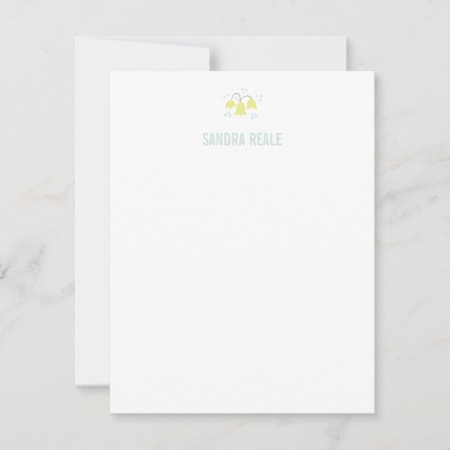 Sweet Yellow Bell Flower Icon Personalized Invitation (Front)