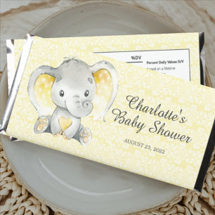 Sweet Yellow Elephant Hershey Bar Favors