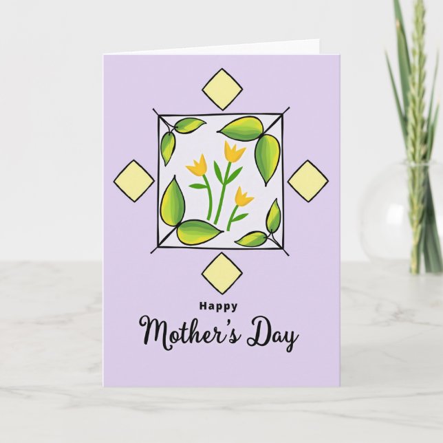 Sweet Yellow Flower Mothers Card (Front)