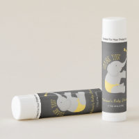 Sweet Yellow Gray Elephant Baby Shower Favors Lip Balm