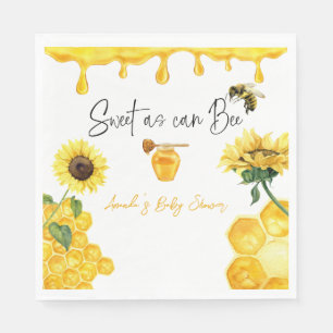 Sweet Yellow Honey Comb Sunflower Bee Baby Shower Napkins