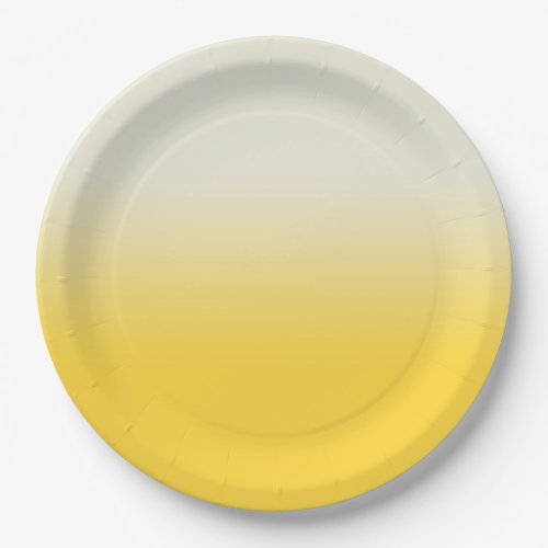 Sweet Yellow  Ivory Gradient Ombre  Paper Plates