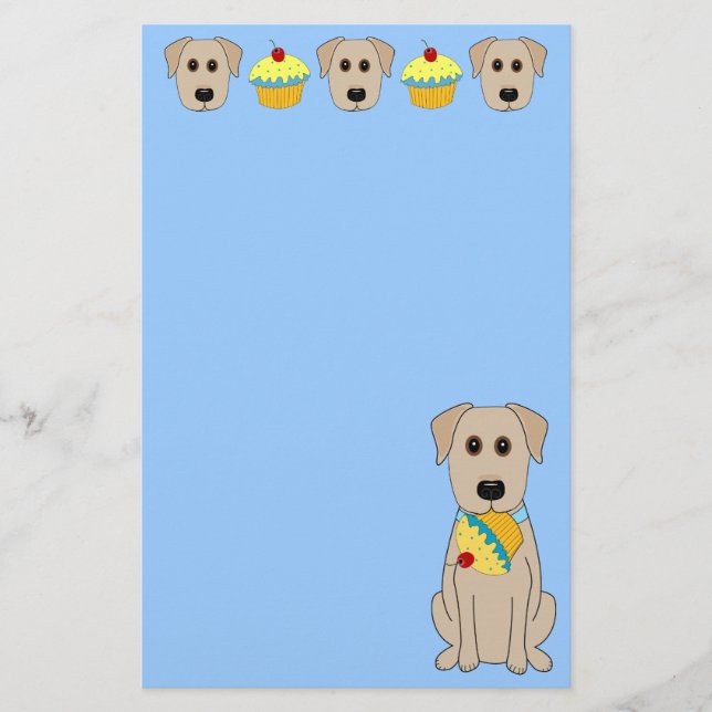 Sweet Yellow Lab Stationery (Front)