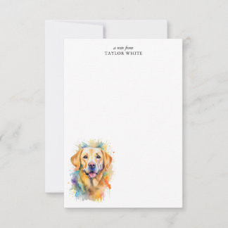 Sweet Yellow Labrador Retriever Custom Thank You Note Card