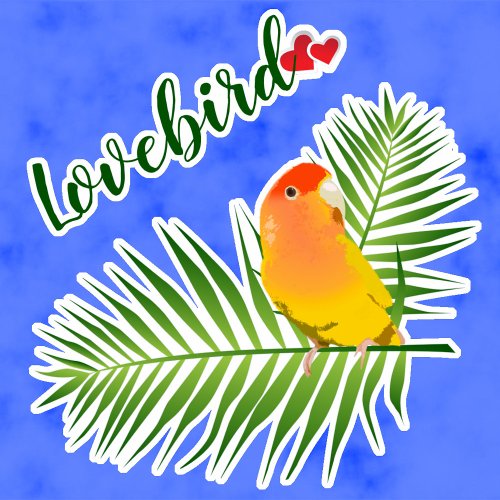 Sweet Yellow Lutino Lovebird Fun Pet Birds Name  Sticker