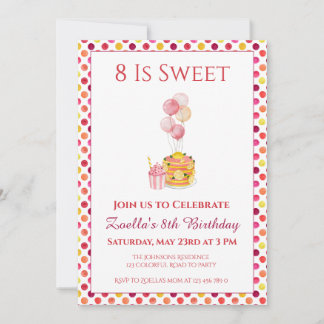 Sweet Yellow Pink Watercolor Girl Birthday Invitat Invitation