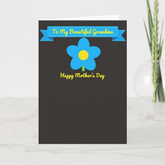 Sweet Yellow Script Mothers Day Card (Front)