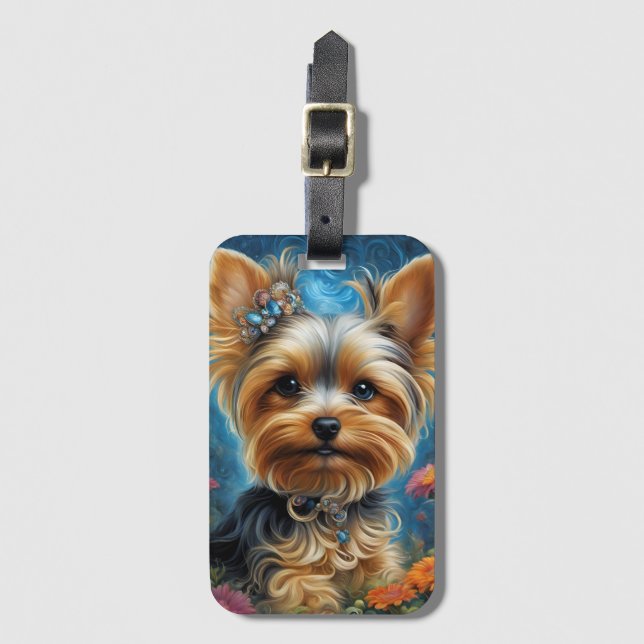 Sweet Yorkie Luggage Tag (Front Vertical)