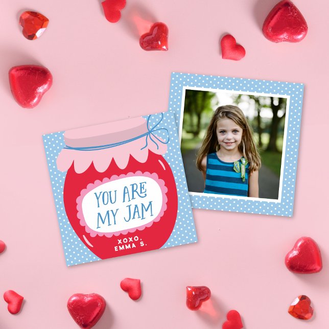 Sweet You Are My Jam Valentine's Classroom Photo Note Card (Creator Uploaded)
