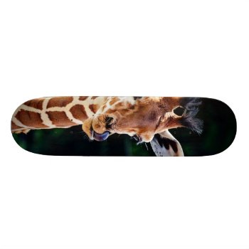 Sweet Young Giraffe Skateboard Deck by MehrFarbeImLeben at Zazzle