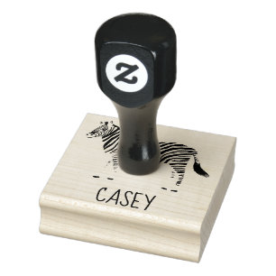 Sweet Zebra Hand Drawn CUSTOMIZE IT Rubber Stamp