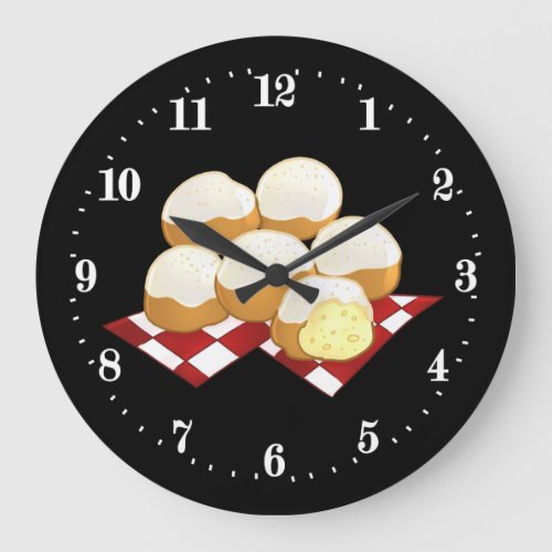 sweet zeppole bakery or Kitchen Large Clock