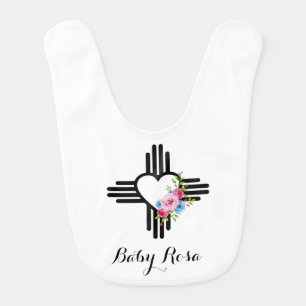 Sweet Zia Heart Name Baby Bib