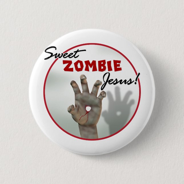 Sweet Zombie Jesus Pinback Button (Front)