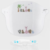 Sweet Zoo Animals Face Shield (Front w/Glasses)
