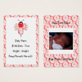 SweetBee Bumble Bee Birth Announcement (Front & Back)