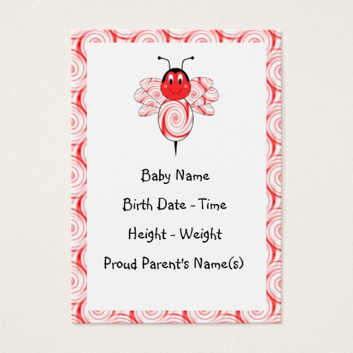 Customizable SweetBee Bumble Bee Birth Announcement Business Card Template